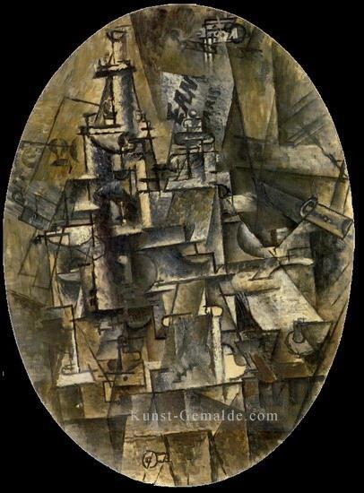 Bouteille verre fourchette 1911 Kubismus Pablo Picasso Ölgemälde